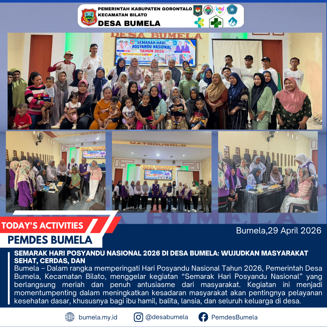 Semarak Hari Posyandu Nasional 2026 di Desa Bumela: Wujudkan Masyarakat Sehat, Cerdas, dan Sejahtera